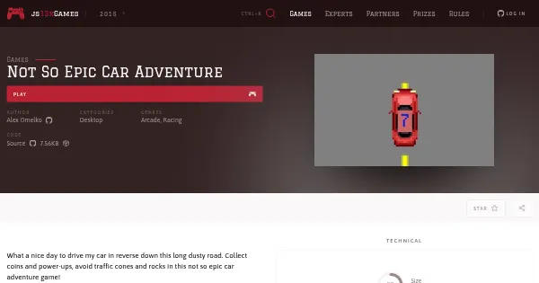 Screenshot of not so epic car adventure