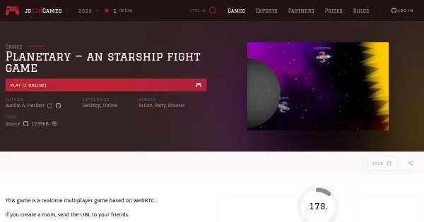 Screenshot of planetary an starship fight game