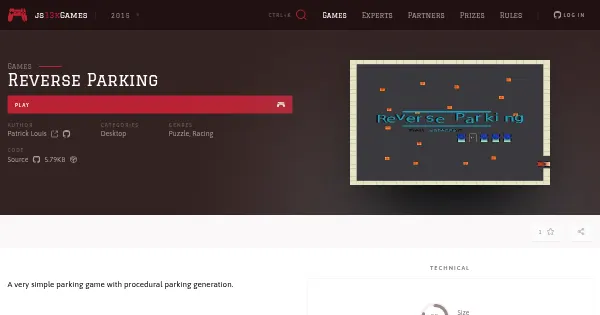 Screenshot of reverse parking