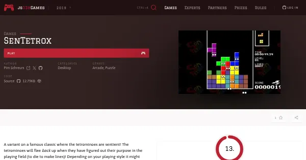 Screenshot of sentetrox