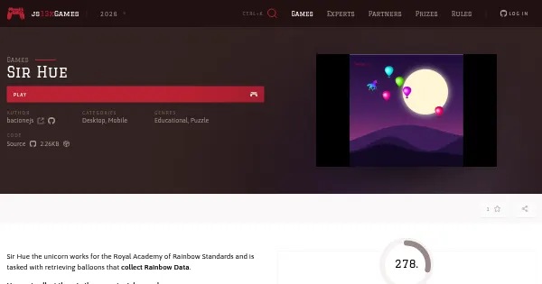 Screenshot of sir hue