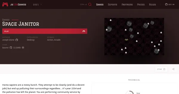 Screenshot of space janitor