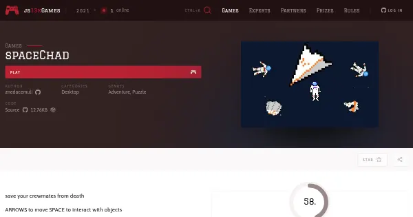 Screenshot of spacechad