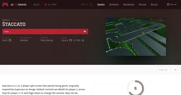Screenshot of staccato