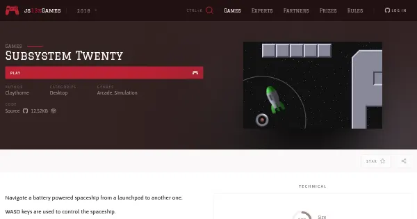 Screenshot of subsystem twenty