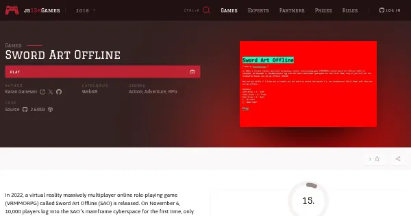 Screenshot of sword art offline