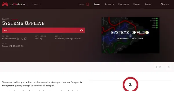 Screenshot of systems offline