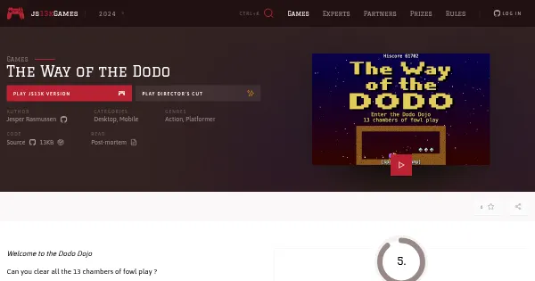 Screenshot of the way of the dodo