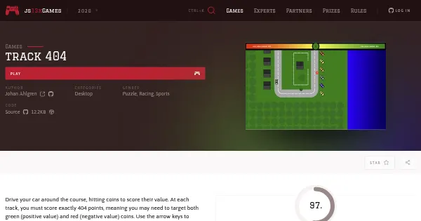 Screenshot of track 404