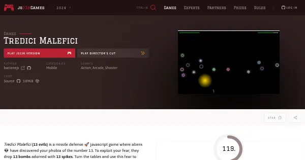 Screenshot of tredici malefici