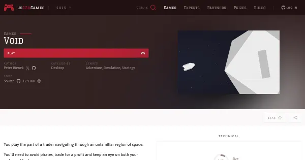 Screenshot of void