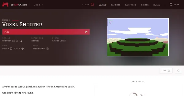 Screenshot of voxel shooter