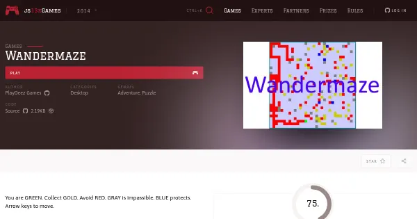 Screenshot of wandermaze