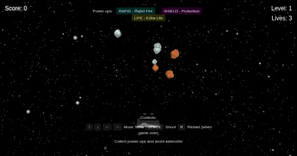 Screenshot of tesla space adventure