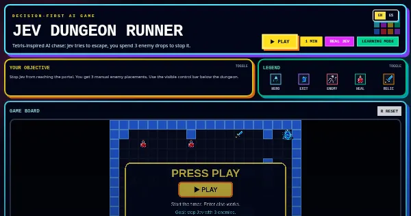 Screenshot of jev dungeon runner