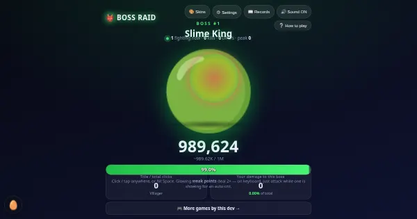 Screenshot of boss raid