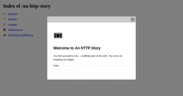 Screenshot of an http story