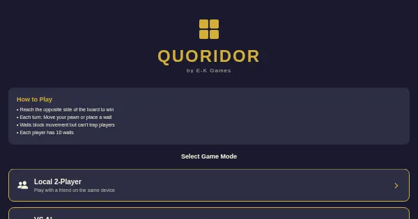 Screenshot of Quoridor