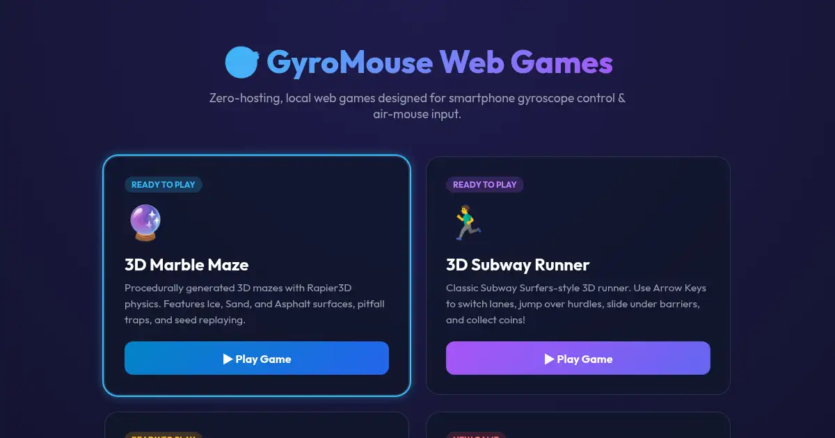 Screenshot of GyroMouse games