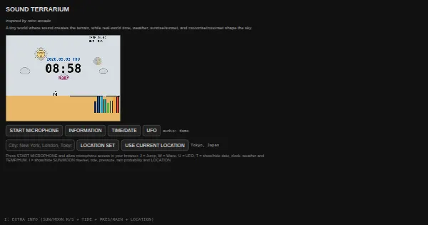 Screenshot of SOUND TERRARIUM