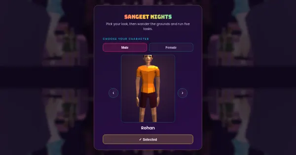 Screenshot of sangeet nights