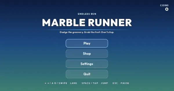 Screenshot of marble runner