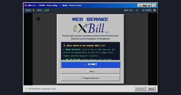 Screenshot of xbill webremake