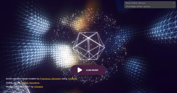 Screenshot of threejs audio reactive visual