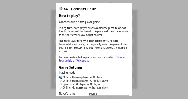 Screenshot of c4
