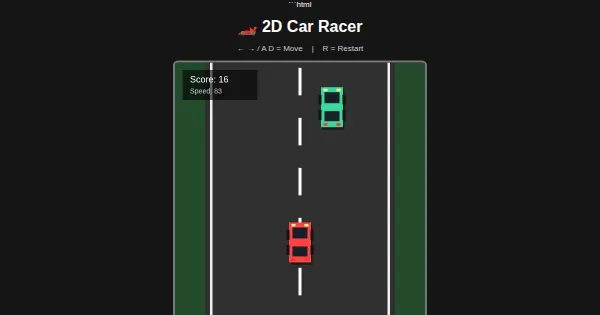 Screenshot of DASHING RACER