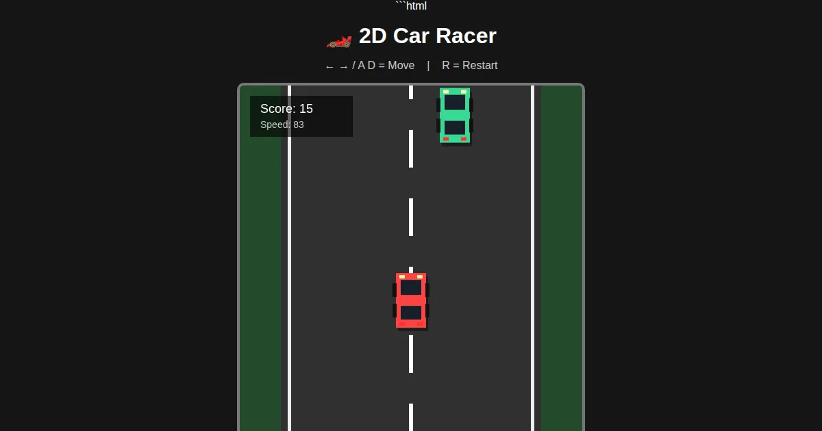 Screenshot of DASHING RACER