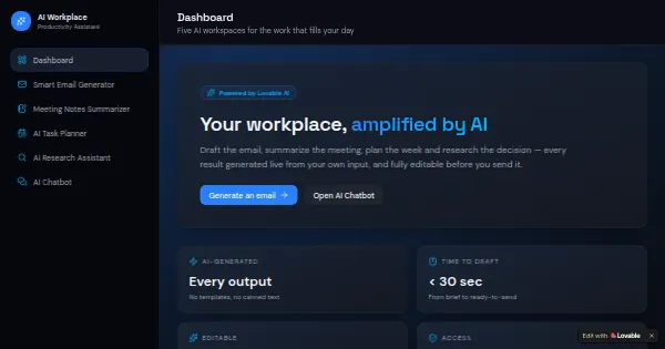 Screenshot of workflow ai