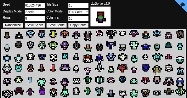 Screenshot of ZzSprite