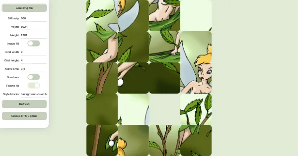 Screenshot of Fifteen puzzle maker