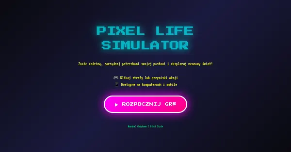 Screenshot of pixel life simulator