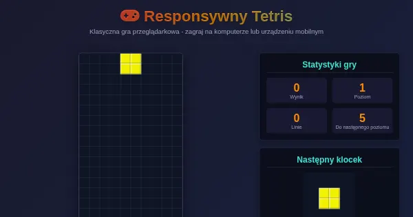 Screenshot of responsywny tetris