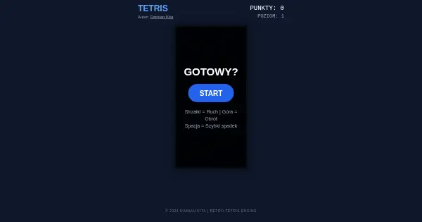 Screenshot of retro tetris