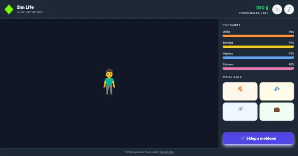 Screenshot of sim life