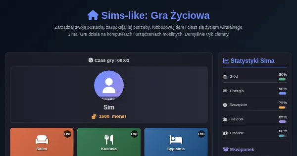 Screenshot of sims like