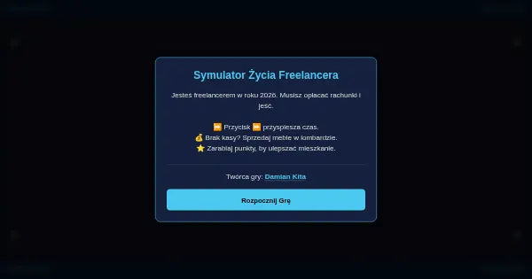 Screenshot of symulator zycia freelancera