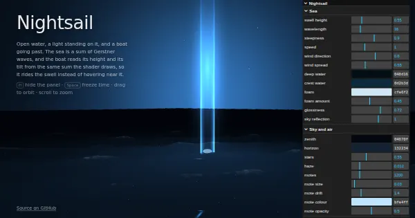 Screenshot of nightsail