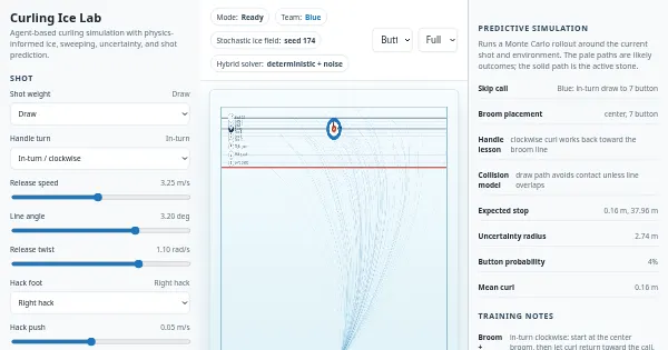 Screenshot of Curling Ice Lab