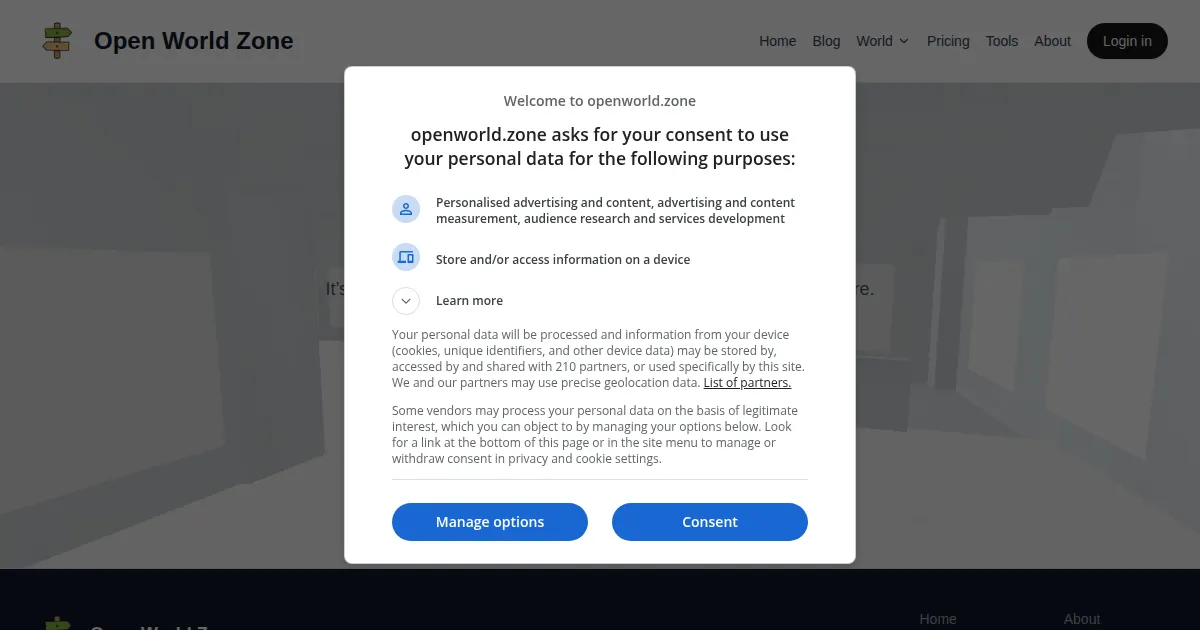 Screenshot of openworld js