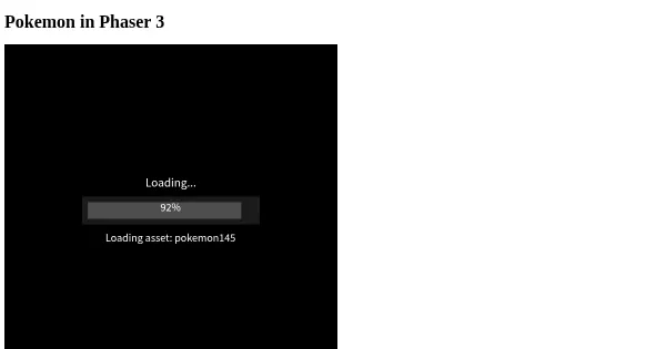 Screenshot of pokemon phaser