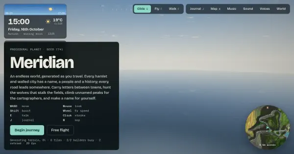 Screenshot of meridian
