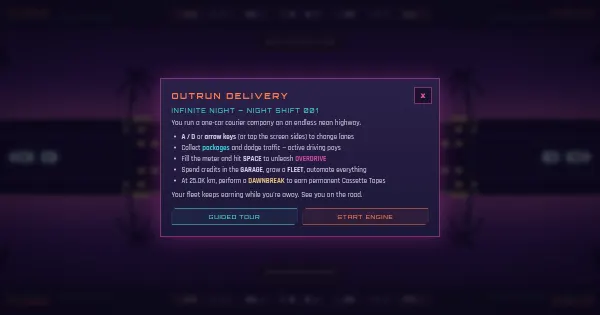 Screenshot of outrun