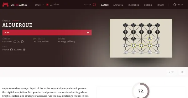 Screenshot of alquerque