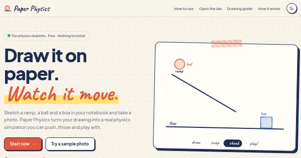 Screenshot of paper physics