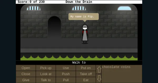 Screenshot of down the drain