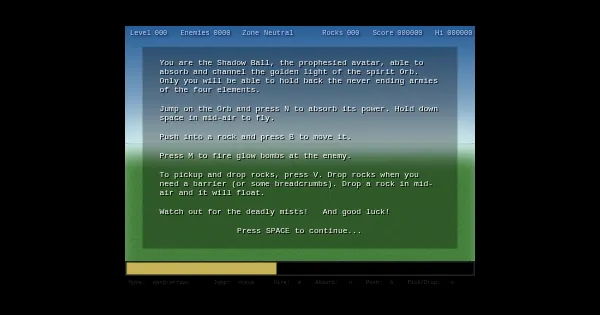 Screenshot of shadow ball js13k